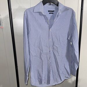 Van Heusen Men's Casual Blue and White Striped Shirt